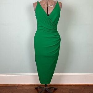 Elegant Green Wrap Dress